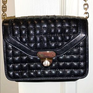 Black quilted crossbody purse